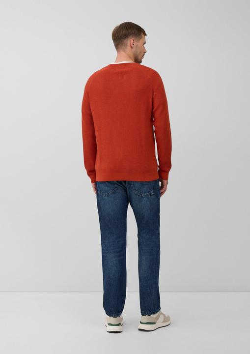 Produktbild s.Oliver Strickpullover Strickpullover mit Brusttasche und Druckknopf (XL)