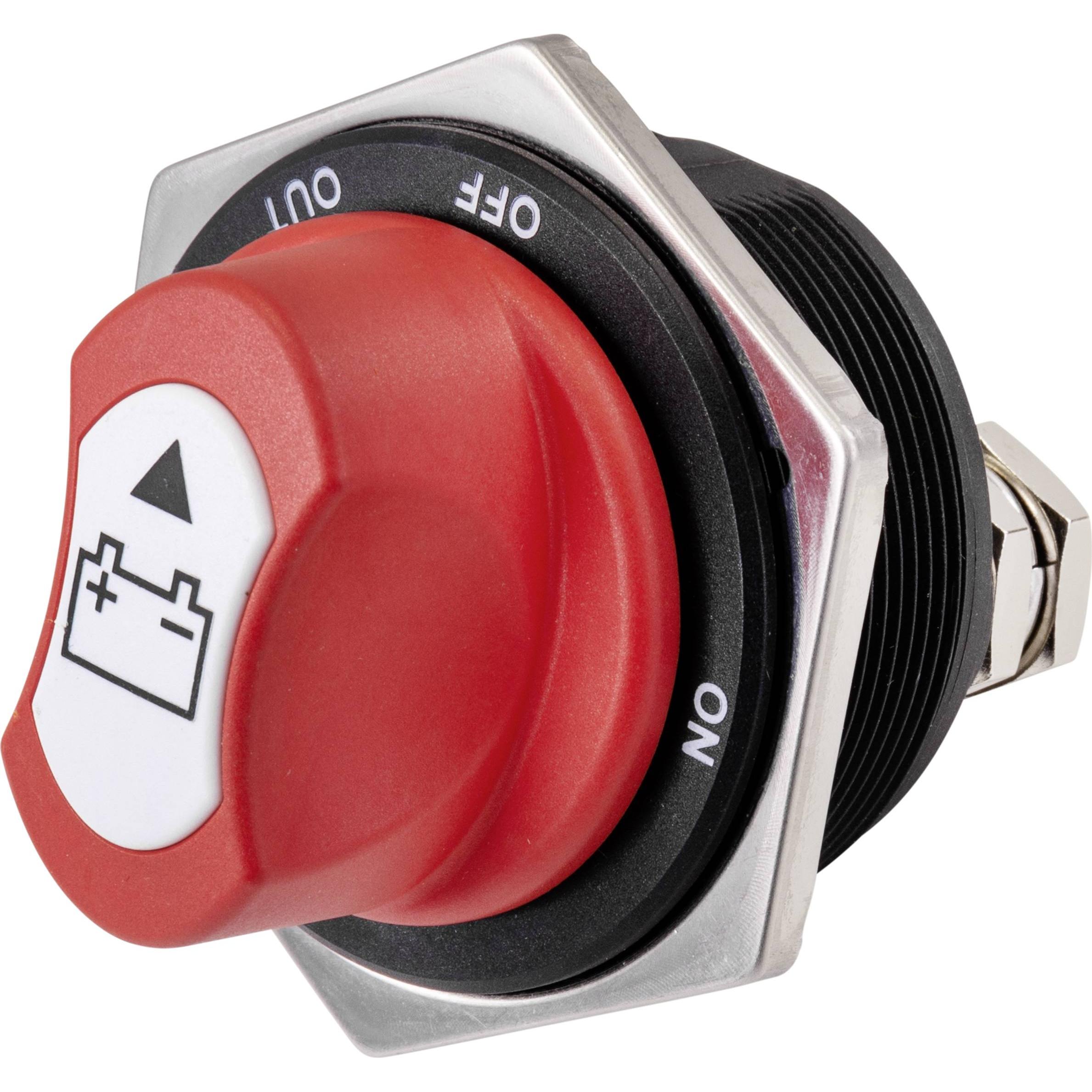Tru Components Interruttore batteria auto 32 V/DC 300 A 1 x off/on latching IP56 1 pz., Pulsante + Interruttore, Rosso, Nero