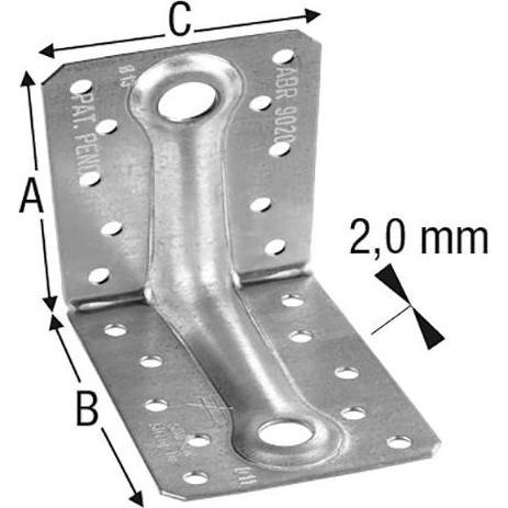 Simpson Sst, Baubeschläge + Holzverbinder, Winkelverbinder ABR 9020 (Winkelverbinder, 1 Stk.)