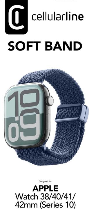 Immagine prodotto Cellularline Soft Band für Apple Watch 38/ 40/ 41/ 42mm (Serie 10) (Nylon)