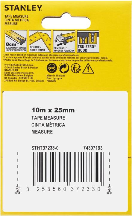Produktbild Stanley Bandmass Compact PRO 10 m / 25 mm (10 m)