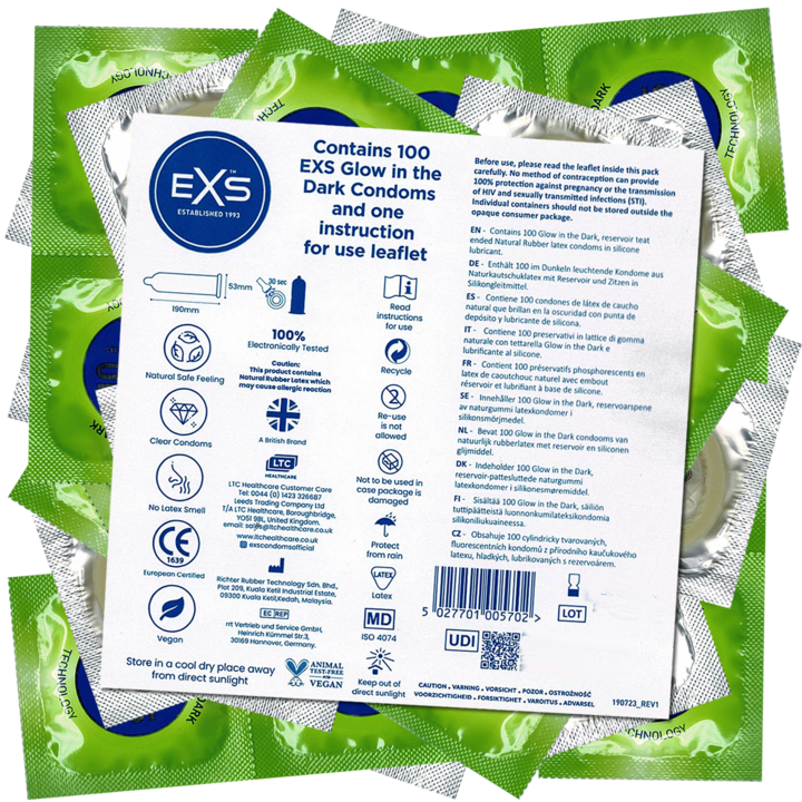 Immagine prodotto EXS Preservativi fosforescenti (100 pz.)