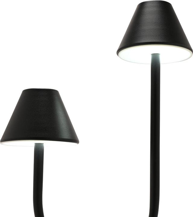 Actual product image Hestia Matte Black USB Touch Double Light Table Lamp