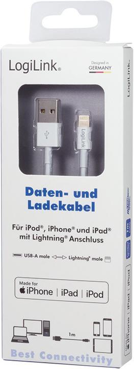 Produktbild LogiLink Lightning - USB A (1 m, USB 2.0)