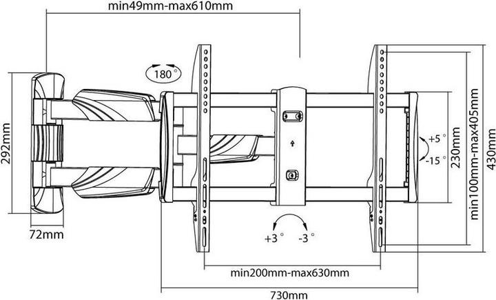 Image du produit Xantron PRO-FM600 (Mur, 35 kg, 14.57" - 70")