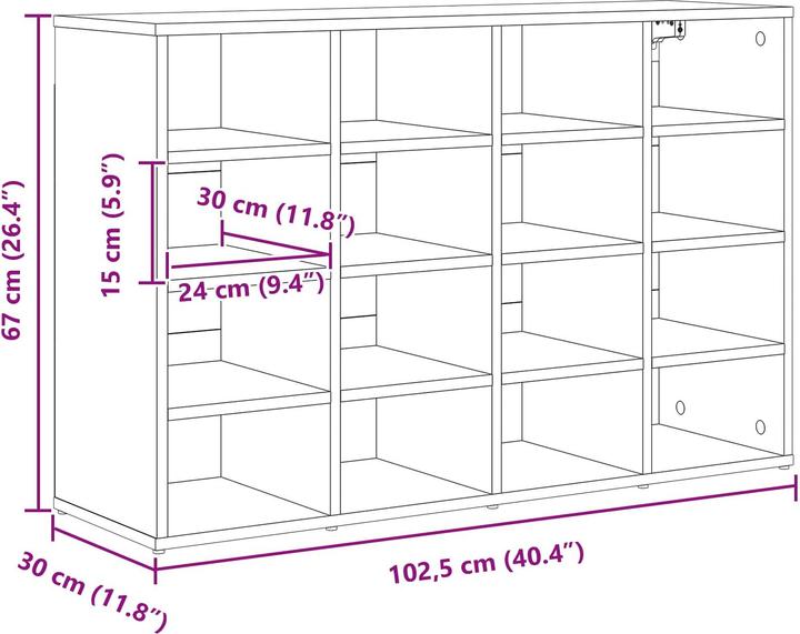 Image du produit vidaXL Banc à chaussures (30 x 30 x 67 cm)