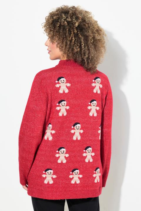 Immagine prodotto Ulla Popken Maglione con omino di pan di zenzero, collo alto e maniche lunghe (54)