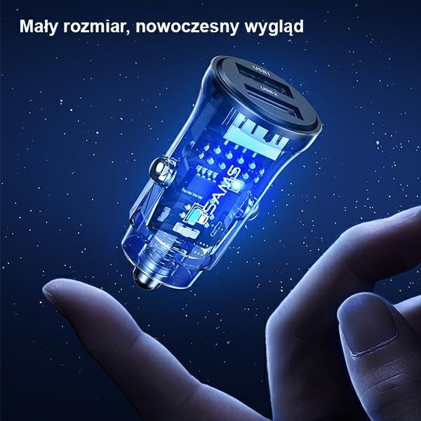 Produktbild Usams Autoladegerät USB 2 Ports - Schwarz