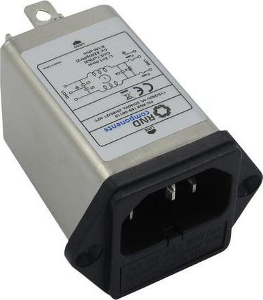 RND Components Fiche d'appareil avec filtre C14 4A 250VAC