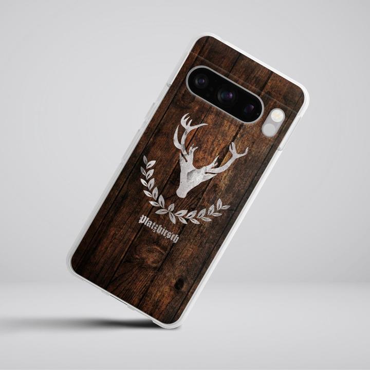Actual product image DeinDesign Silikon Hülle für Google Pixel 8 Pro Handyhülle Case Smartphone Schutzhülle Hirsch Holz Holzoptik (Google Pixel 8 Pro)
