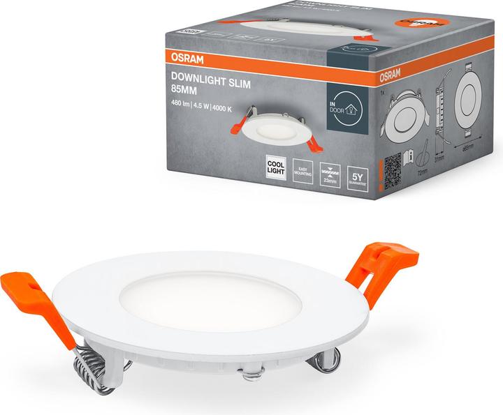 Actual product image Osram 4099854445064 Downlight Slim 85mm 4.5W 4000K LED-Deckenleuchte 4.50 W (240 lm)