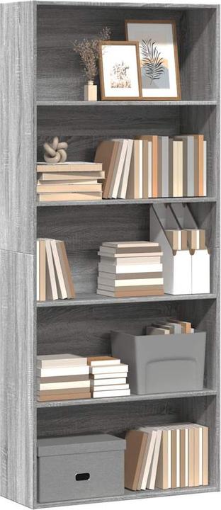 Immagine prodotto VidaXL Bücherregal Bücherschrank Standregal Raumteiler Grau Sonoma Holzwerkstoff (80 x 30 x 189 cm)