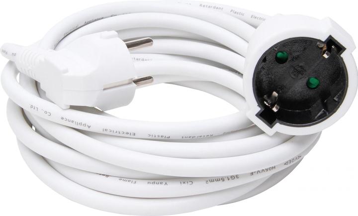 Image du produit Kopp 143301011. couleur du produit : blanc, couleur du câble : blanc. Intensité (maximum) : 16 A. (5 m, CEE 7/4)