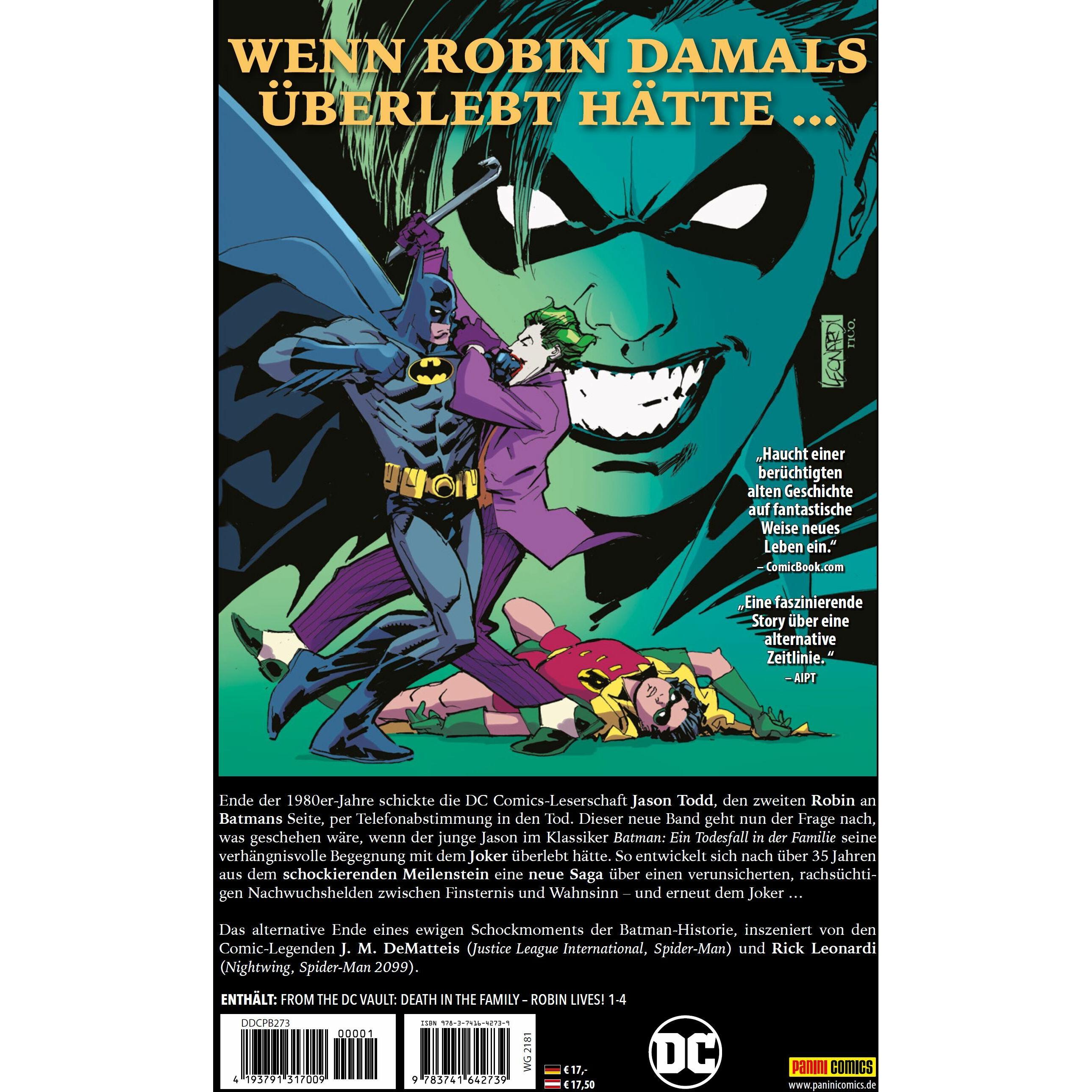 Thumbnail - Batman: Ein Todesfall in der Familie - Robin lebt!, Belletristik von Rick Leonardi, J. M. DeMatteis