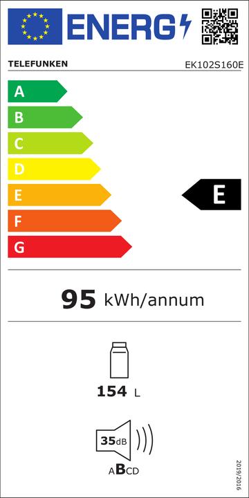 Energie-Label Telefunken EK102S160E (154 l)