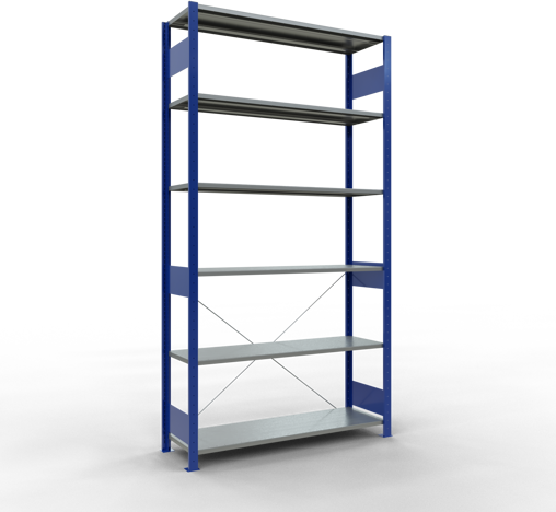 Produktbild Schulte Lagertechnik Stecksystem Grundregal MULTIplus150 mit Kreuzstrebe