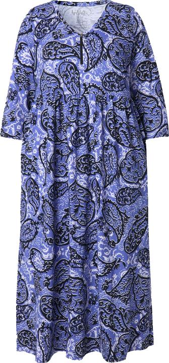 Actual product image Ulla Popken Paisley Zip Front 3/4 Sleeve Empire Knit Dress (62)