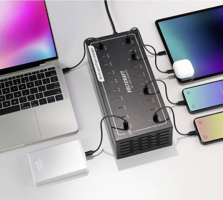 Actual product image Voltcraft UC-20C400W01 USB Ladegerät 400 W 20x USB-C® USB PD Innenbereich USB Po (400 W, 20 ports)