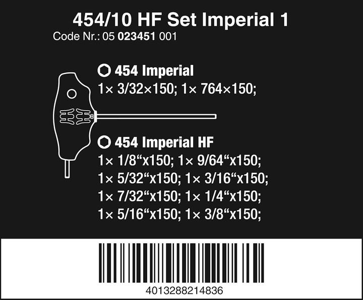 Immagine prodotto Wera 454/10 HF Set Imperial 1
