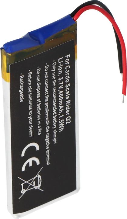 Image du produit Cardo Akku passend für Scala Rider Q2 Akku, Scala Rider Q2 Pro (1 pcs, Spécifique à l'appareil, 400 mAh)