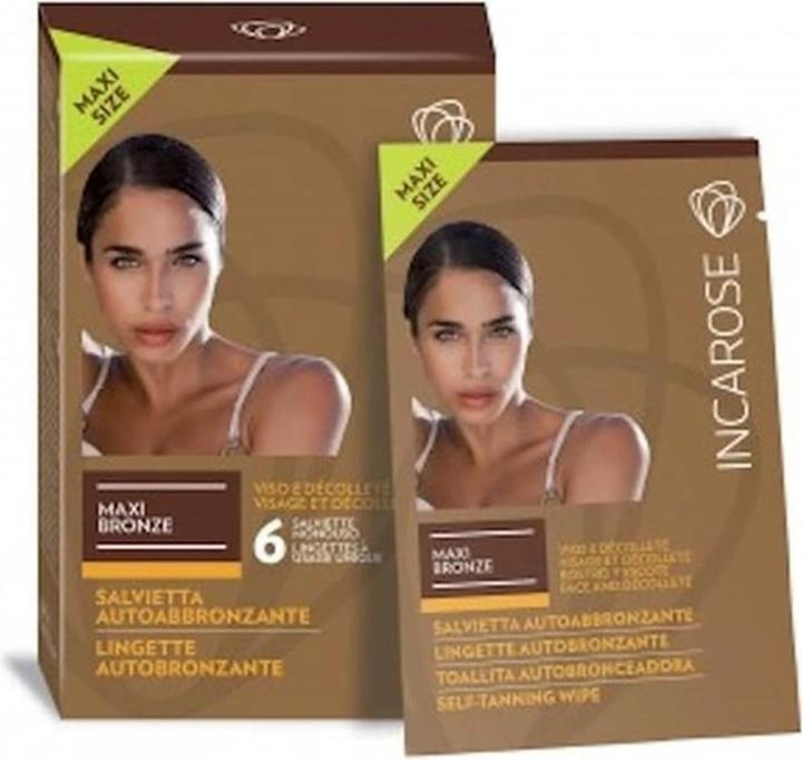 Actual product image Incarose Maxi Bronze Self Tanning Face Wipes 6 6ml (Self tanning serum, 6 ml)