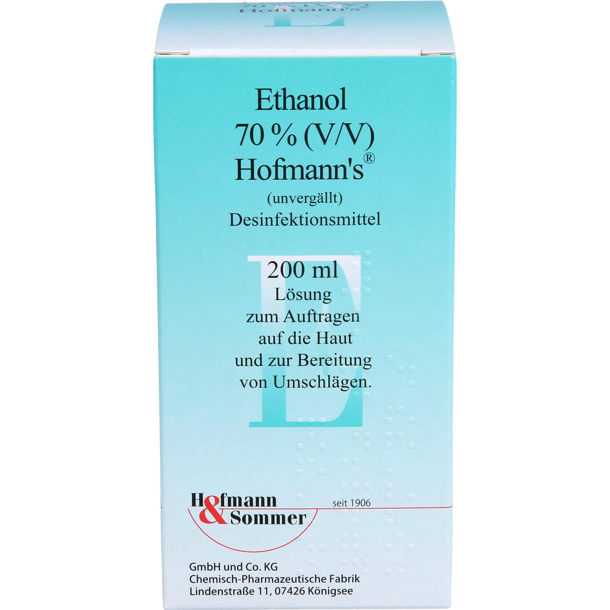 Hofmann & Sommer, Wundversorgung, Ethanol 70% (V/V) Hofmann's, 200 ml LOE (200 ml)