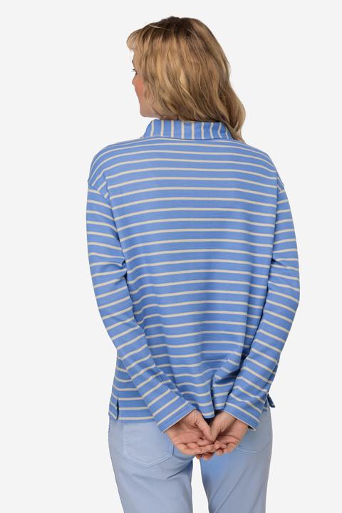 Actual product image Laurasøn Striped Long Sleeve Zipper Polo (M)