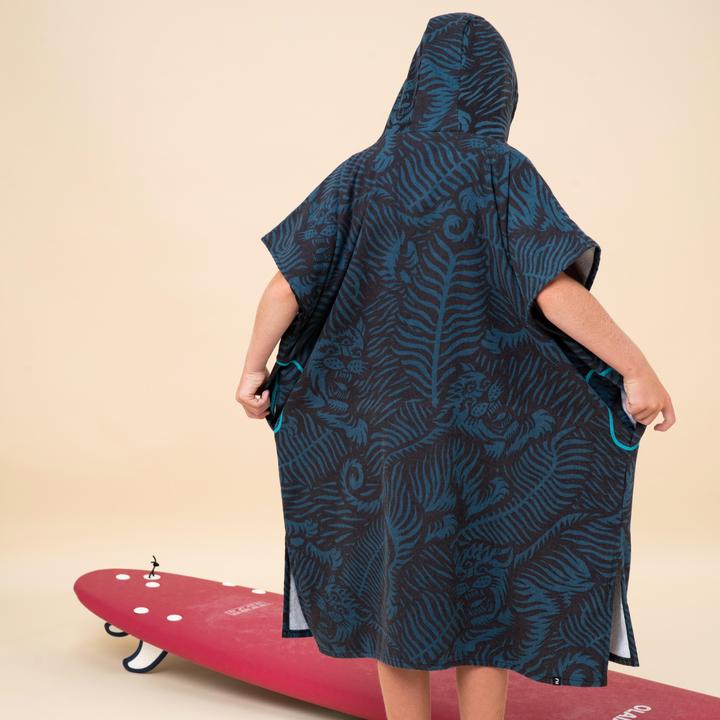 Produktbild Olaian Surf-Poncho Kinder 135–160 cm 550 Tiger schwarz