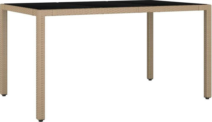 Produktbild vidaXL Gartentisch mit Glasplatte (150 x 90 x 75 cm)