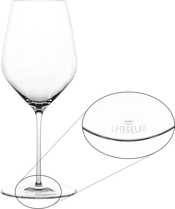 Actual product image Spiegelau Hi-Lite Bordeauxgläser + Poliertuch (65 cl, 6 Glasses, Red wine glasses)