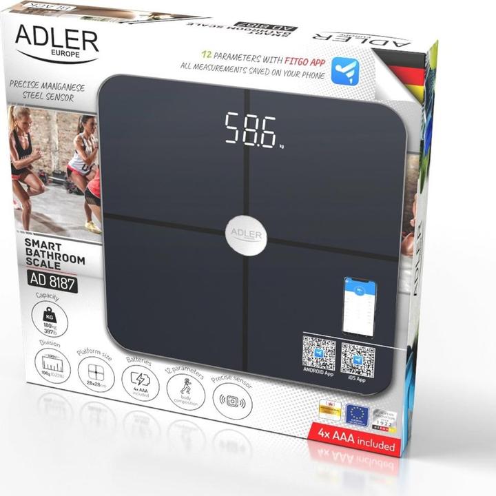 Produktbild Adler Smart Bathroom Scale | AD 8187 | Maximum weight (capacity) 180 kg | Accuracy 100 g | Body Mass Index (180 kg)