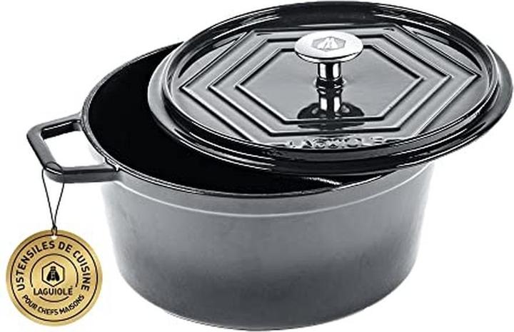 Laguiole Cast iron stewpan enameled round grey 26 cm 48 l (Cocotte + faitout, Fonte)