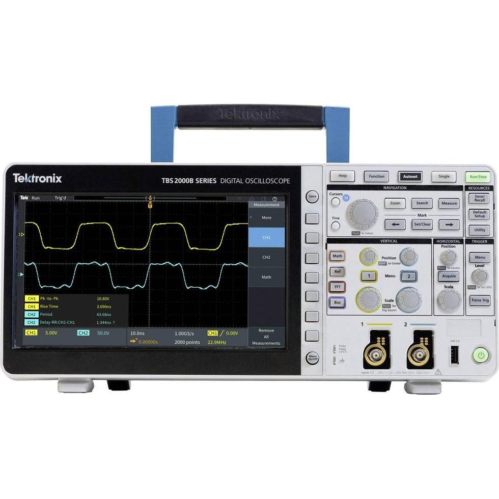 Tektronix, Multimeter, TBS2202B Digital-Oszilloskop 200MHz 2 GSa/s 8 Bit 1St.