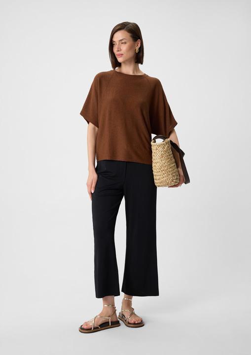 Actual product image Comma Strickpullover Kurzärmeliger Feinstrick-Pullover mit Glitzergarn im Relaxed Fit (XS)