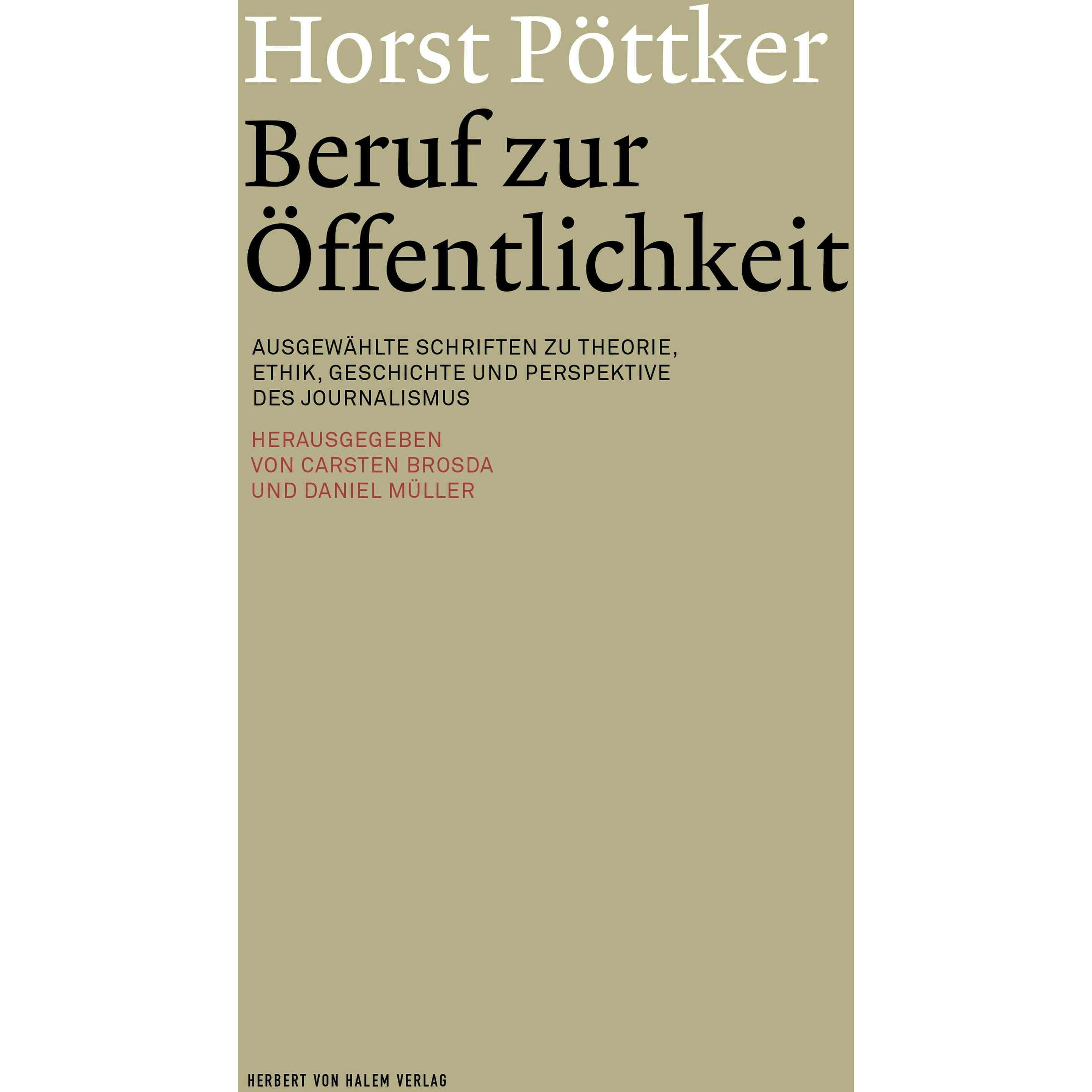 Horst Pttker: Beruf zur ffentlichkeit, Fachbücher