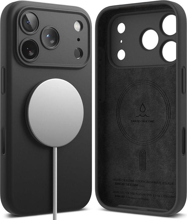 Produktbild Ringke Silikon Magnetische MagSafe Hülle für iPhone 17 Pro Max - Schwarz (Apple iPhone 17 Pro Max)