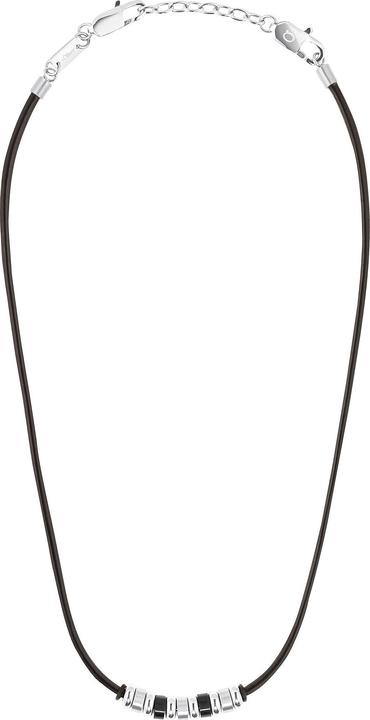 Produktbild S.Oliver Halsschmuck für Herren, Stainless Steel, Leder (Edelstahl, Leder, 45 cm)