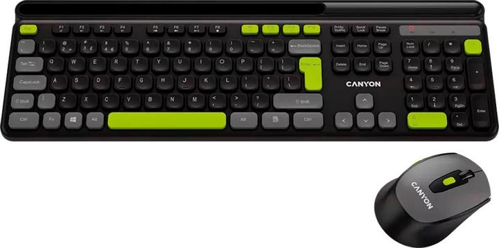 Actual product image Canyon Computer keyboard HSET-W5 EN Keyboard+Mouse AAA+AA Wireless Black (US, Wireless)