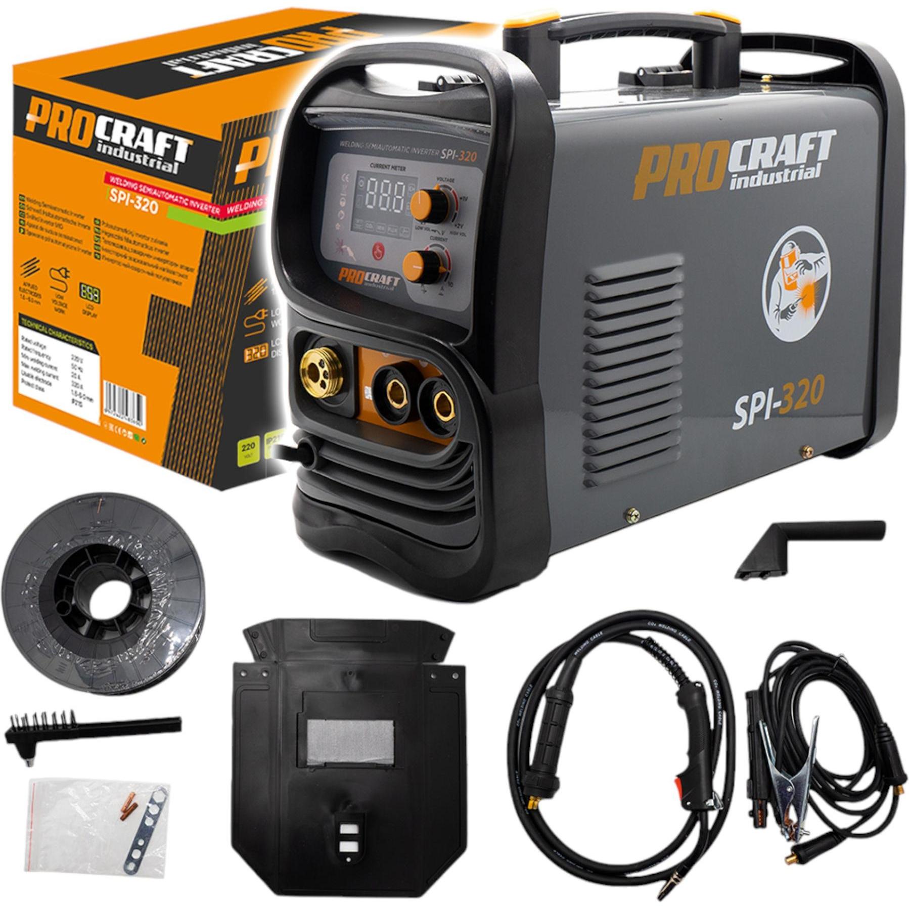 Procraft, Saldatrice, Saldatrice inverter SPI-320 5,3 kW 19,65 V 160 A semiautomatica