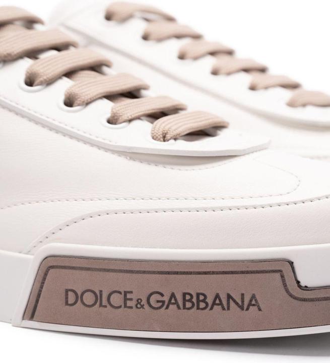 Actual product image Dolce & Gabbana portofino yatch sneakers in calfskin color white and dove grey (45)