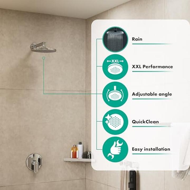 Produktbild hansgrohe Kopfbrause VERNIS Blend 200 1jet, chrom (1 Strahlarten, 12.40 l/min)