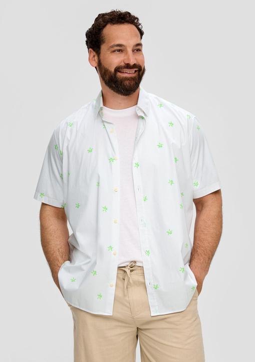 Actual product image S.Oliver Hemd Gemustertes Kurzarmhemd aus Baumwollstretch (4XL)
