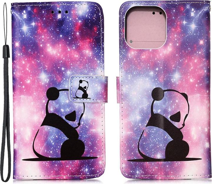 Produktbild Ueli Express iPhone 13 Pro Max Buch Etui Tasche mit Kartenfach Sternen Panda (Apple iPhone 13 Pro Max)