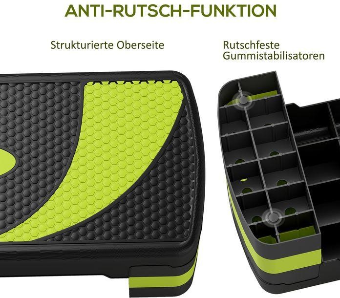 Immagine prodotto Swisshandel24 Steppbrett Aerobic-Stepper höhenverstellbar mit 3 Stufen (10/15/20 cm) Grün
