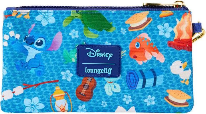 Actual product image Loungefly Disney by Purse Lilo & Stitch Camping Cuties AOP Wristlet