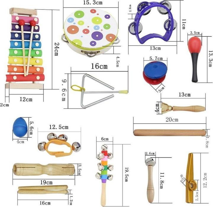 Actual product image Esmée Musik Instrumente Set, Kinder Spielzeug, Xylophon/Triangel/Rassel