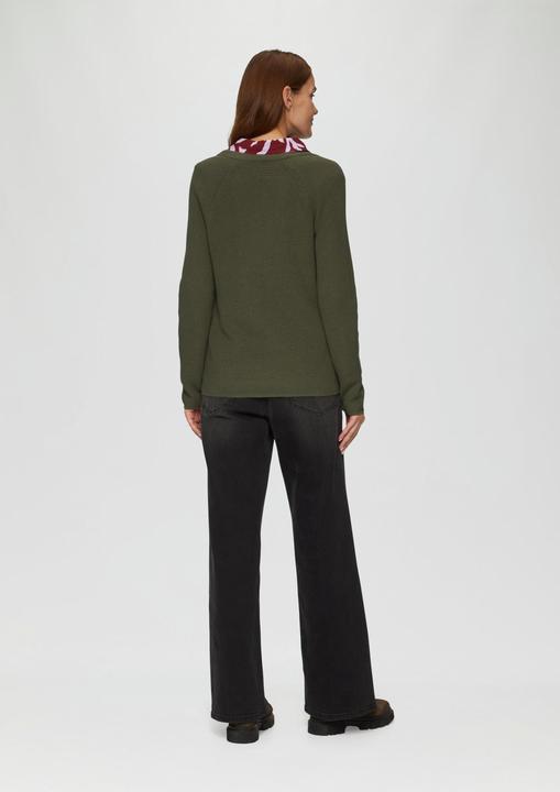 Produktbild s.Oliver Strickpullover Strickpullover mit V-Ausschnitt aus Baumwollmix (34)