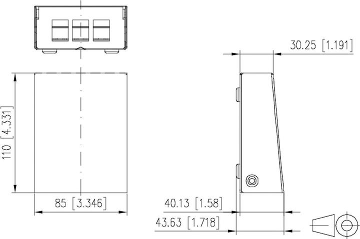 Actual product image Metz Connect 130861-0302KE Keystone AP-Geh 3 port