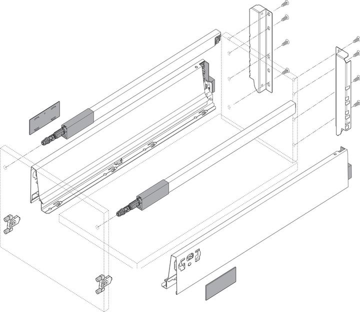 Produktbild Blum Tandembox antaro D-Reling | 1 Paar, 30kg 350mm | Vollauszug Blumotion, grau