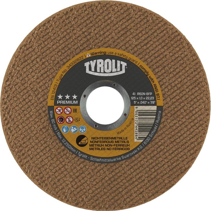 Tyrolit Disco da taglio Premium D125x1mm diritto per metalli non ferrosi foro 22,23 mm